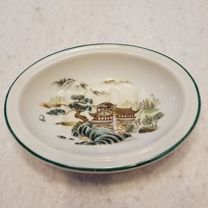 Oriental Landscape Vtg Ben Rickert Fine China Soap Dish